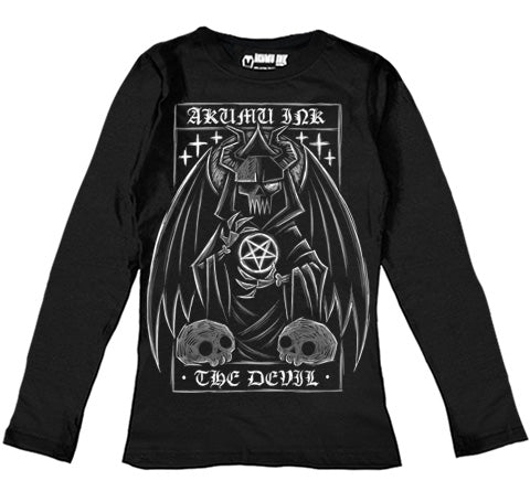The Devil Tarot Card Women Long Sleeve Tshirt  Akumu Ink Clothing