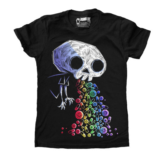 Womens Skull T Shirt Sugar Skull Print Womens T-shirt Gothic 