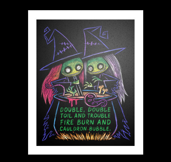 Toil and Trouble Artwork – gothic art by Akumu Ink, alt fashion art from Akumu Ink Clothing