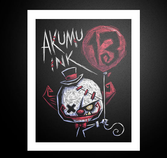 Kreepy Klown 13 Artwork – gothic art by Akumu Ink, alt fashion art from Akumu Ink Clothing