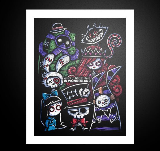 Alice and the Mad Ones Artwork – gothic art by Akumu Ink, alt fashion art from Akumu Ink Clothing