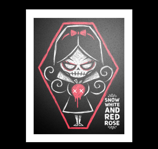 Snow White's Funeral Artwork – gothic art by Akumu Ink, alt fashion art from Akumu Ink Clothing