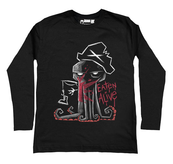 Eaten Alive Men Long Sleeve Tshirt – gothic Men Shirts by Akumu Ink, alt fashion art from Akumu Ink Clothing