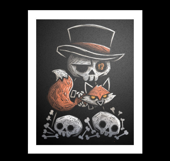 Lucky Mr. Fox Artwork – gothic art by Akumu Ink, alt fashion art from Akumu Ink Clothing