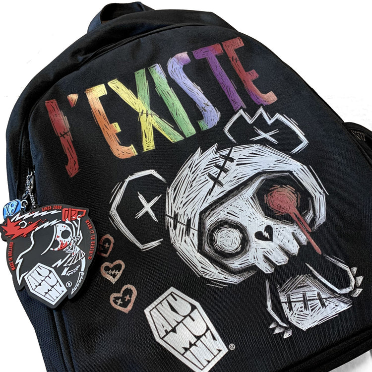 J'Existe: Pride Backpack – gothic backpack by Akumu Ink, alt fashion art from Akumu Ink Clothing