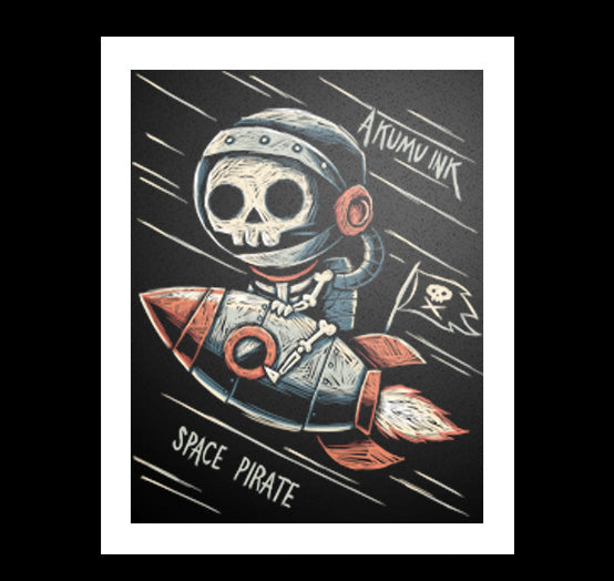 Space Pirate Artwork – gothic art by Akumu Ink, alt fashion art from Akumu Ink Clothing