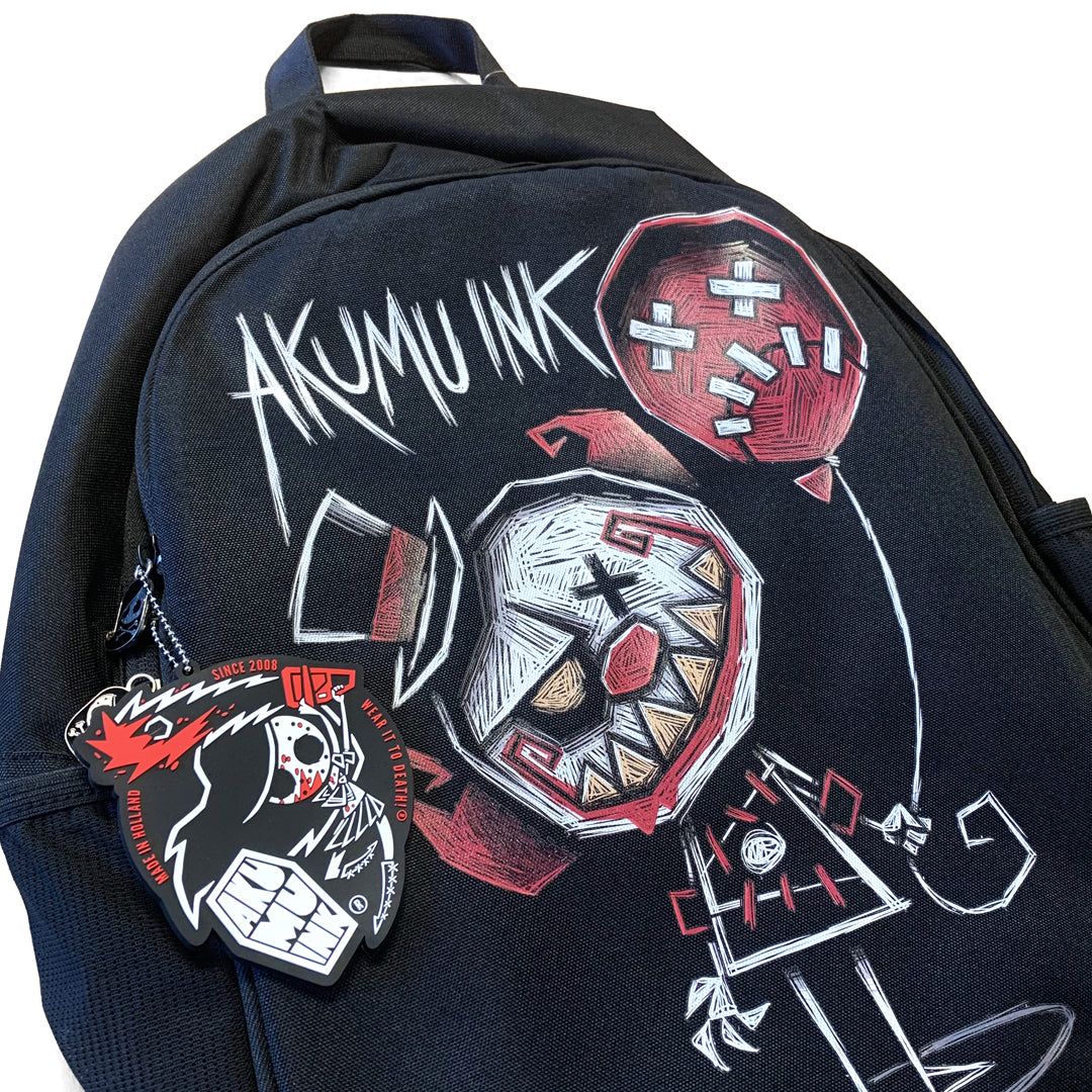 Same Joke Different Day Backpack – gothic backpack by Akumu Ink, alt fashion art from Akumu Ink Clothing