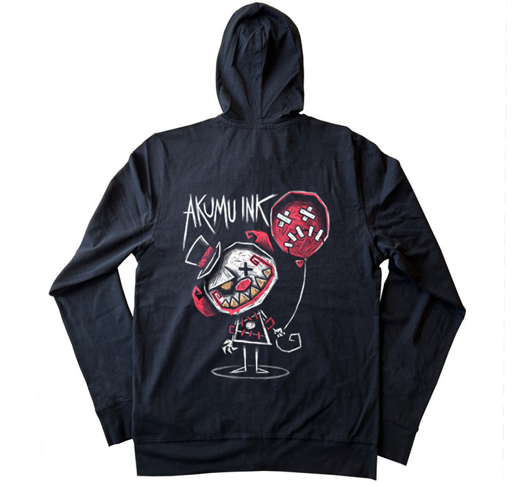 Same Joke Different Day Hoodie – gothic long sleeve by Akumu Ink Clothing, alt fashion art from Akumu Ink Clothing