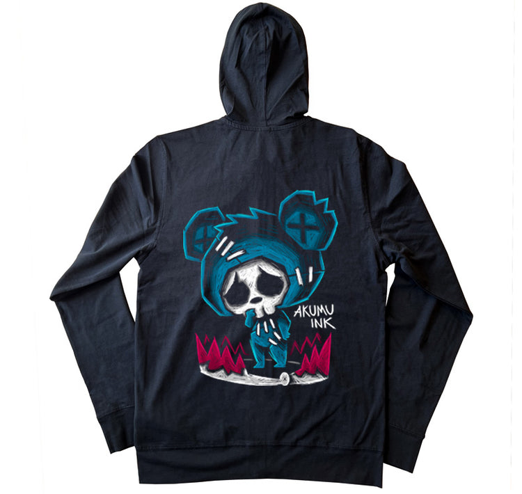 Bear-Trapped Hoodie – gothic long sleeve by Akumu Ink Clothing, alt fashion art from Akumu Ink Clothing