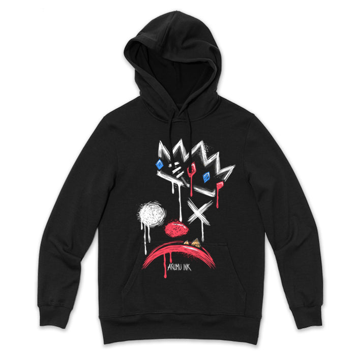 King of Klowns Hoodie – gothic long sleeve by Akumu Ink Clothing, alt fashion art from Akumu Ink Clothing