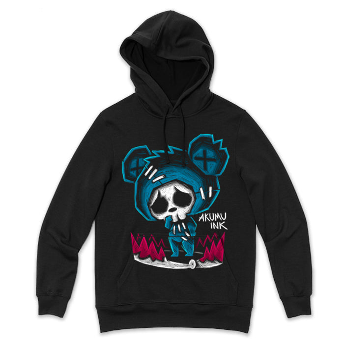 Bear-Trapped Hoodie – gothic long sleeve by Akumu Ink Clothing, alt fashion art from Akumu Ink Clothing