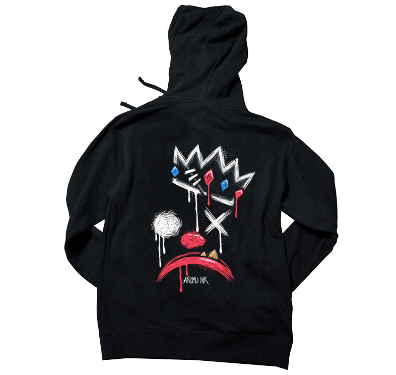 King of Klowns Hoodie – gothic long sleeve by Akumu Ink Clothing, alt fashion art from Akumu Ink Clothing