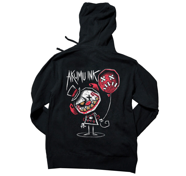 Same Joke Different Day Hoodie – gothic long sleeve by Akumu Ink Clothing, alt fashion art from Akumu Ink Clothing