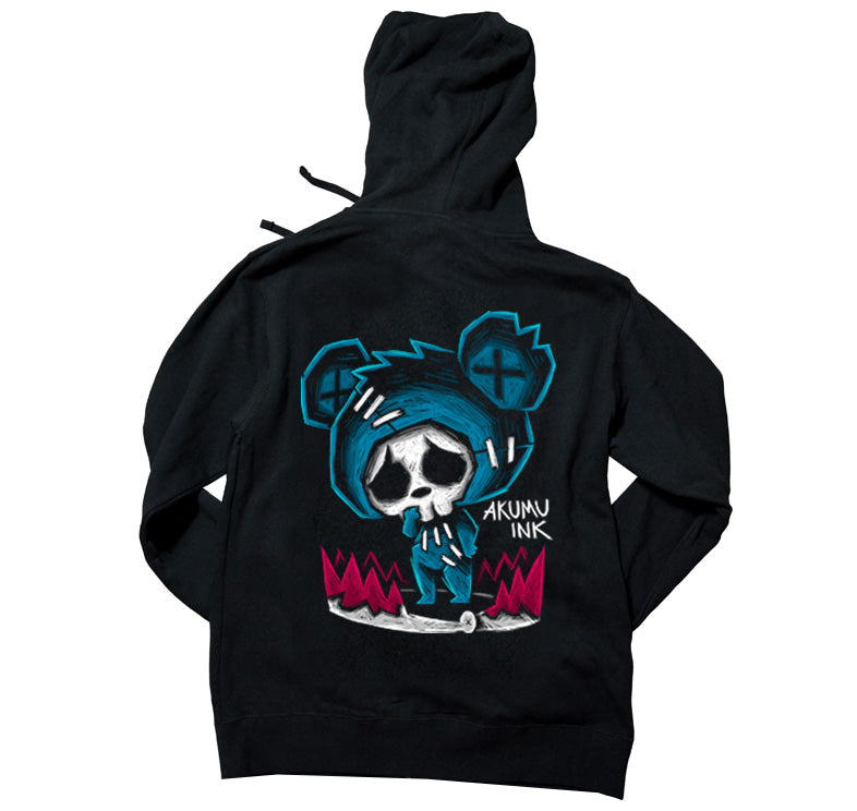 Bear-Trapped Hoodie – gothic long sleeve by Akumu Ink Clothing, alt fashion art from Akumu Ink Clothing