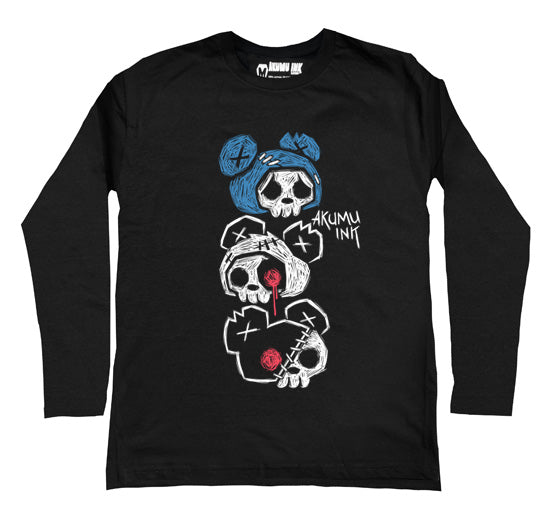 3 Bears Men Long Sleeve Tshirt – gothic Men Shirts by Akumu Ink, alt fashion art from Akumu Ink Clothing
