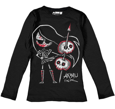 Tokyo the Impaler Women Long Sleeve Tshirt – gothic Women Shirts by Akumu Ink, alt fashion art from Akumu Ink Clothing