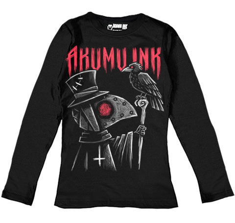 Nevermore Women Long Sleeve Tshirt – gothic Women Shirts by Akumu Ink, alt fashion art from Akumu Ink Clothing