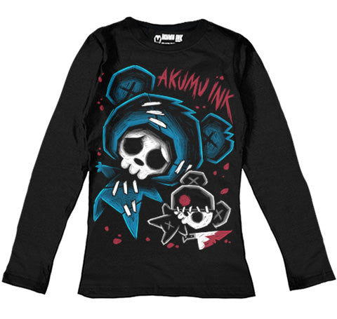 The Culprits Women Long Sleeve Tshirt – gothic Women Shirts by Akumu Ink, alt fashion art from Akumu Ink Clothing
