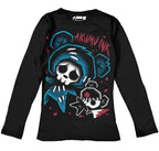 The Culprits Women Long Sleeve Tshirt – gothic Women Shirts by Akumu Ink, alt fashion art from Akumu Ink Clothing