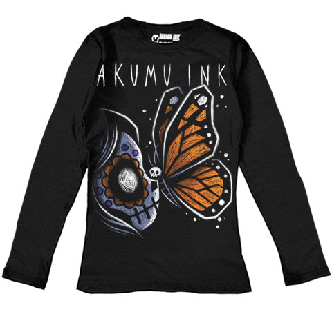 Metamorphosis Women Long Sleeve Tshirt – gothic Women Shirts by Akumu Ink, alt fashion art from Akumu Ink Clothing