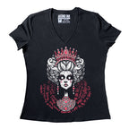 Elite Illusions Women Vneck – gothic Women Shirts by Akumu Ink, alt fashion art from Akumu Ink Clothing