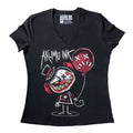 Same Joke Different Day Women Vneck – gothic Women Shirts by Akumu Ink, alt fashion art from Akumu Ink Clothing