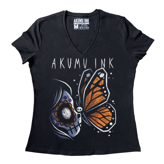 Metamorphosis Women Vneck – gothic Women Shirts by Akumu Ink, alt fashion art from Akumu Ink Clothing
