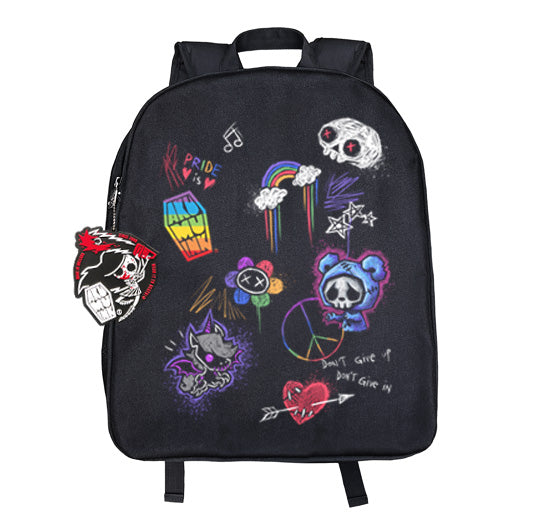 Rebel Pride Backpack – gothic backpack by Akumu Ink, alt fashion art from Akumu Ink Clothing