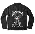 Doom Scroll Denim Jacket – gothic denim jacket by Akumu Ink, alt fashion art from Akumu Ink Clothing