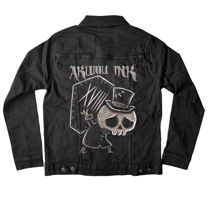 The Undertaker XVIII Denim Jacket – gothic denim jacket by Akumu Ink, alt fashion art from Akumu Ink Clothing