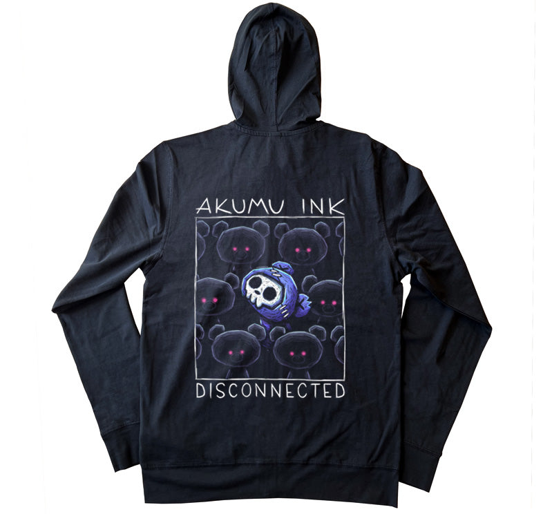 Disconnected Hoodie – gothic long sleeve by Akumu Ink Clothing, alt fashion art from Akumu Ink Clothing