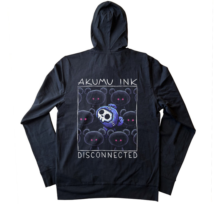 Disconnected Hoodie – gothic long sleeve by Akumu Ink Clothing, alt fashion art from Akumu Ink Clothing