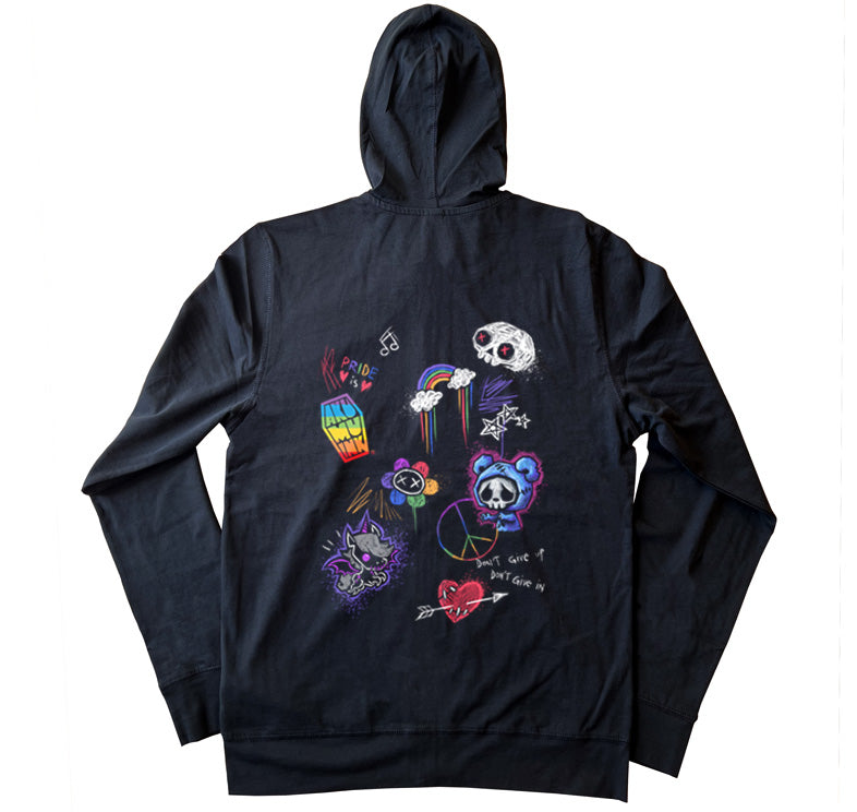Rebel Pride Hoodie – gothic long sleeve by Akumu Ink Clothing, alt fashion art from Akumu Ink Clothing
