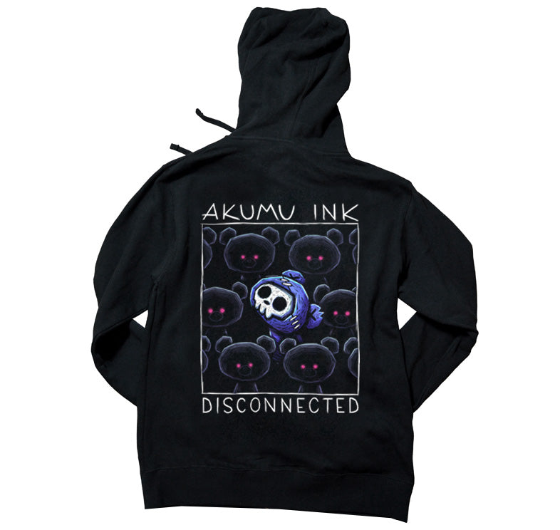 Disconnected Hoodie – gothic long sleeve by Akumu Ink Clothing, alt fashion art from Akumu Ink Clothing