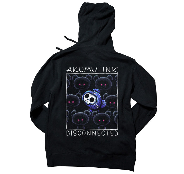 Disconnected Hoodie – gothic long sleeve by Akumu Ink Clothing, alt fashion art from Akumu Ink Clothing