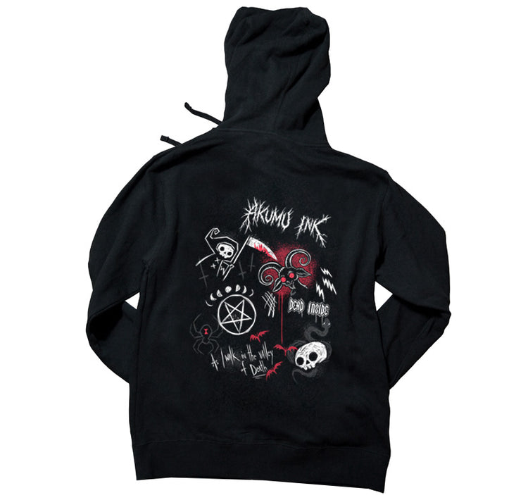 Rebel Metal Hoodie – gothic long sleeve by Akumu Ink Clothing, alt fashion art from Akumu Ink Clothing
