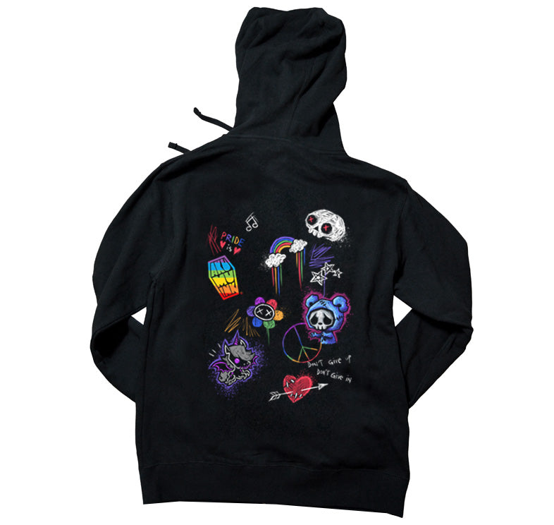 Rebel Pride Hoodie – gothic long sleeve by Akumu Ink Clothing, alt fashion art from Akumu Ink Clothing