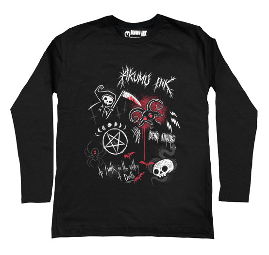 Rebel Metal Men Long Sleeve Tshirt – gothic Men Shirts by Akumu Ink, alt fashion art from Akumu Ink Clothing