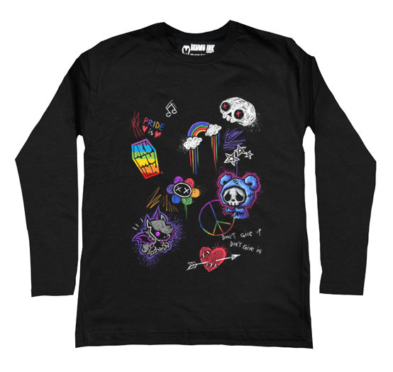 Rebel Pride Men Long Sleeve Tshirt – gothic Men Shirts by Akumu Ink, alt fashion art from Akumu Ink Clothing
