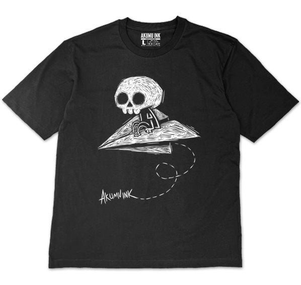 Paper Plane to Nowhere Oversized Unisex Tshirt – gothic Men Shirts by Akumu Ink, alt fashion art from Akumu Ink Clothing