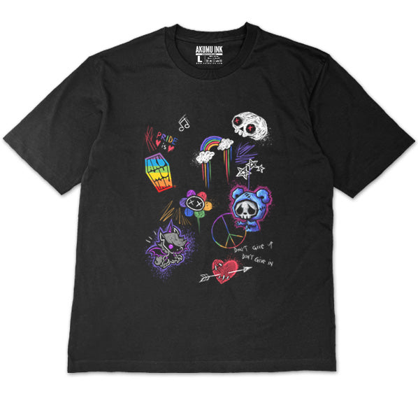 Rebel Pride Oversized Unisex Tshirt – gothic Men Shirts by Akumu Ink, alt fashion art from Akumu Ink Clothing