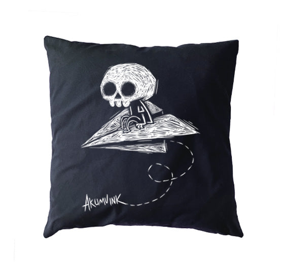 Paper Plane to Nowhere Pillow Case – gothic bag by Akumu Ink, alt fashion art from Akumu Ink Clothing