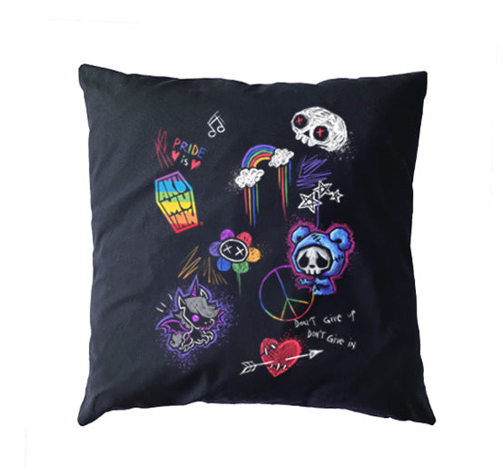 Rebel Pride Pillow Case – gothic bag by Akumu Ink, alt fashion art from Akumu Ink Clothing