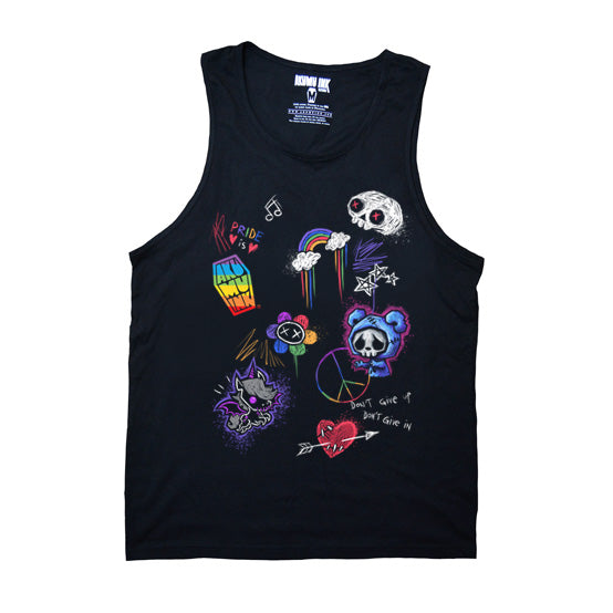 Rebel Pride Men Tank – gothic Men Shirts by Akumu Ink, alt fashion art from Akumu Ink Clothing