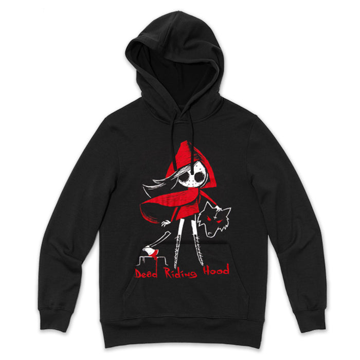 Dead Riding Hood Hoodie – gothic long sleeve by Akumu Ink Clothing, alt fashion art from Akumu Ink Clothing