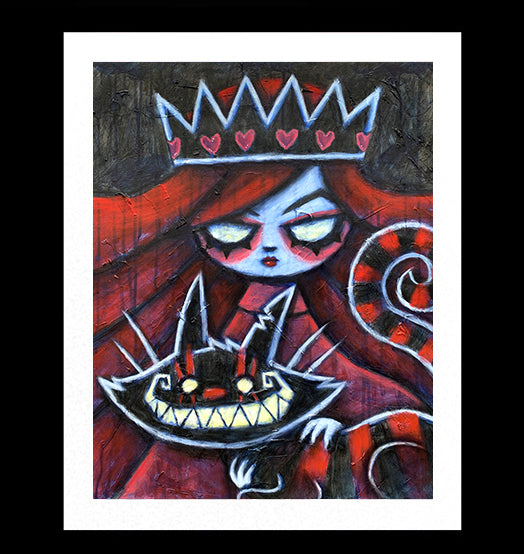 Queen and Cheshire Artwork – gothic art by Akumu Ink, alt fashion art from Akumu Ink Clothing