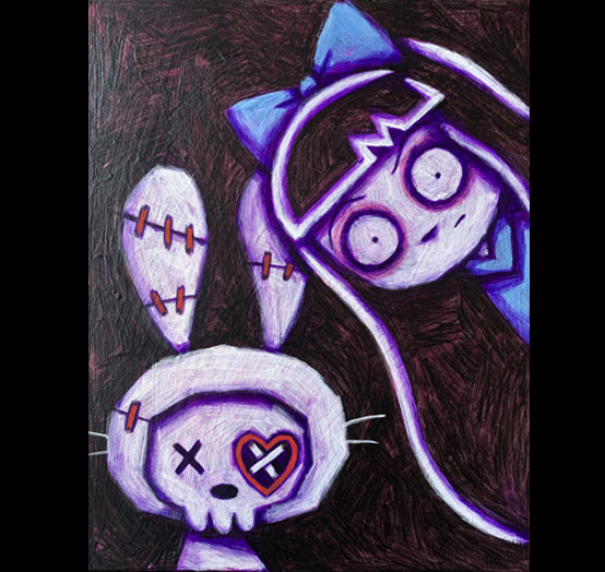 2023 Hello! Painted Canvas – gothic art by Akumu Ink, alt fashion art from Akumu Ink Clothing