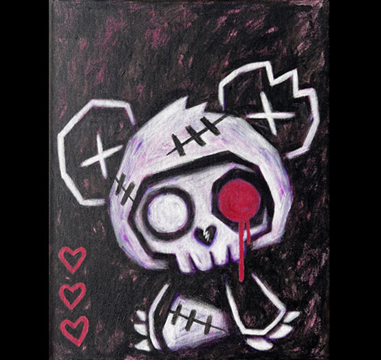 2023 Panda Painted Canvas – gothic art by Akumu Ink, alt fashion art from Akumu Ink Clothing