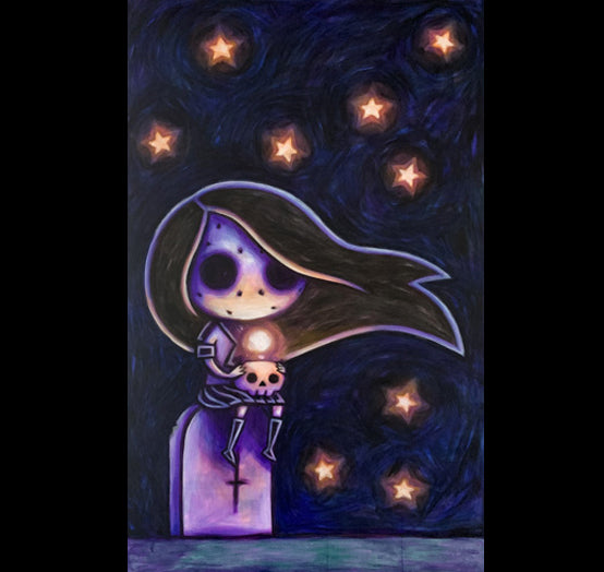 2023 Tokyo Stars Painted Canvas – gothic art by Akumu Ink, alt fashion art from Akumu Ink Clothing