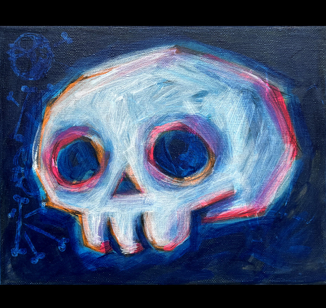 2024 Skull1 20x25cm Painted Canvas